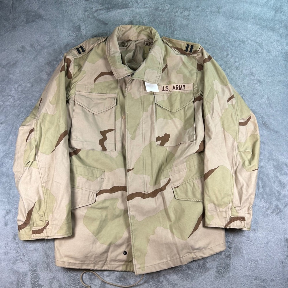 US Army M-65 Field Coat Desert Camo Jacket Medium Long 3 Color DCU Military M65